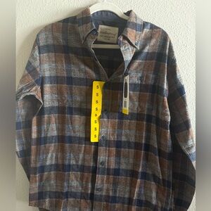 Weatherproof Men's Plaid Shirt in Blue and Brown